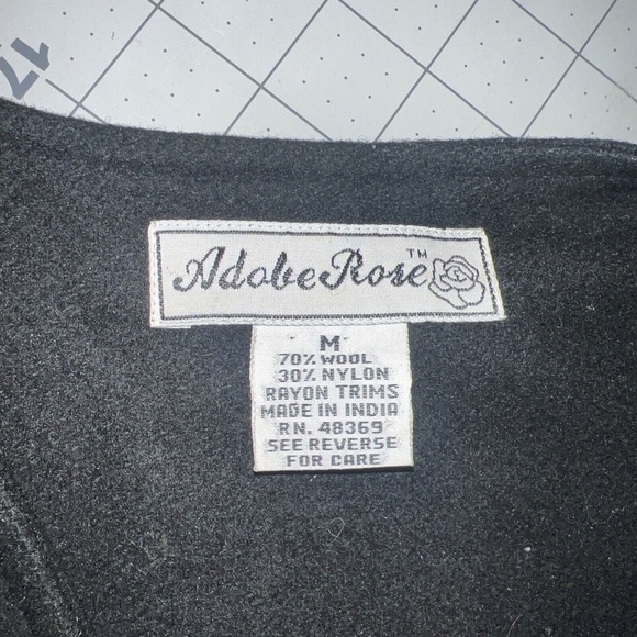 VINTAGE Adobe Rose Vest Womens Wool Blend Western Button Up 90s - Picture 5 of 6